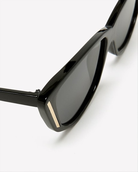 Cat-Eye Plastic and Metal Sunglasses