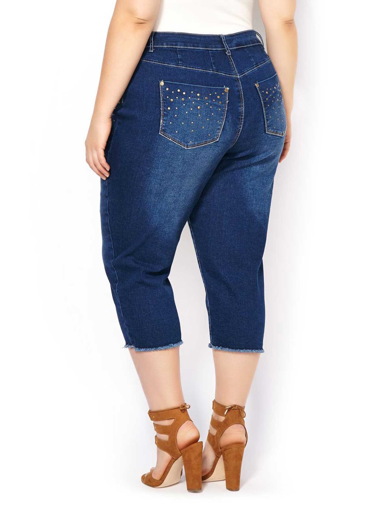 d/c JEANS Curvy Fit Straight Leg Denim Capri Penningtons