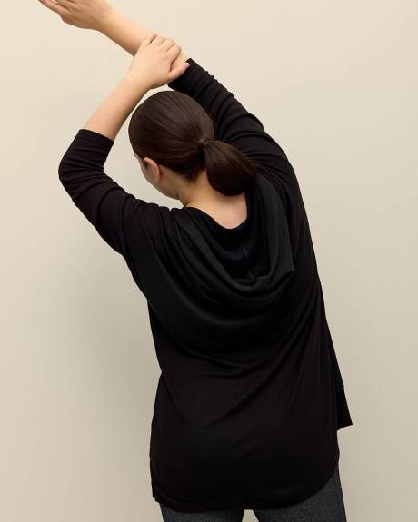 Hooded Tunic Sweatshirt with Rib Accents - Active Zone
