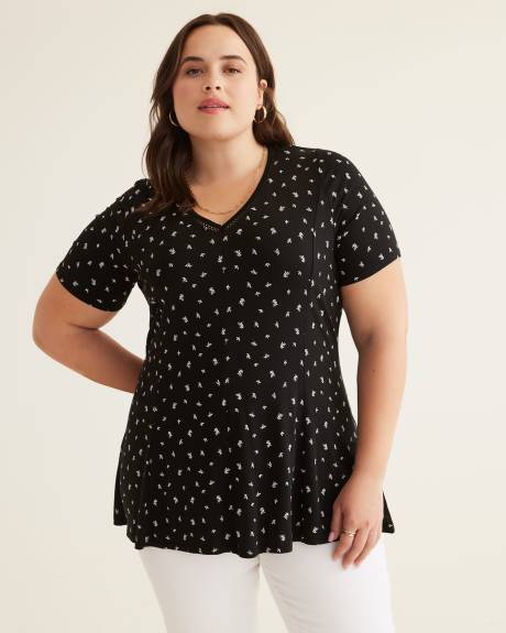 Haut à taille princesse, coupe trapèze, tissu responsable