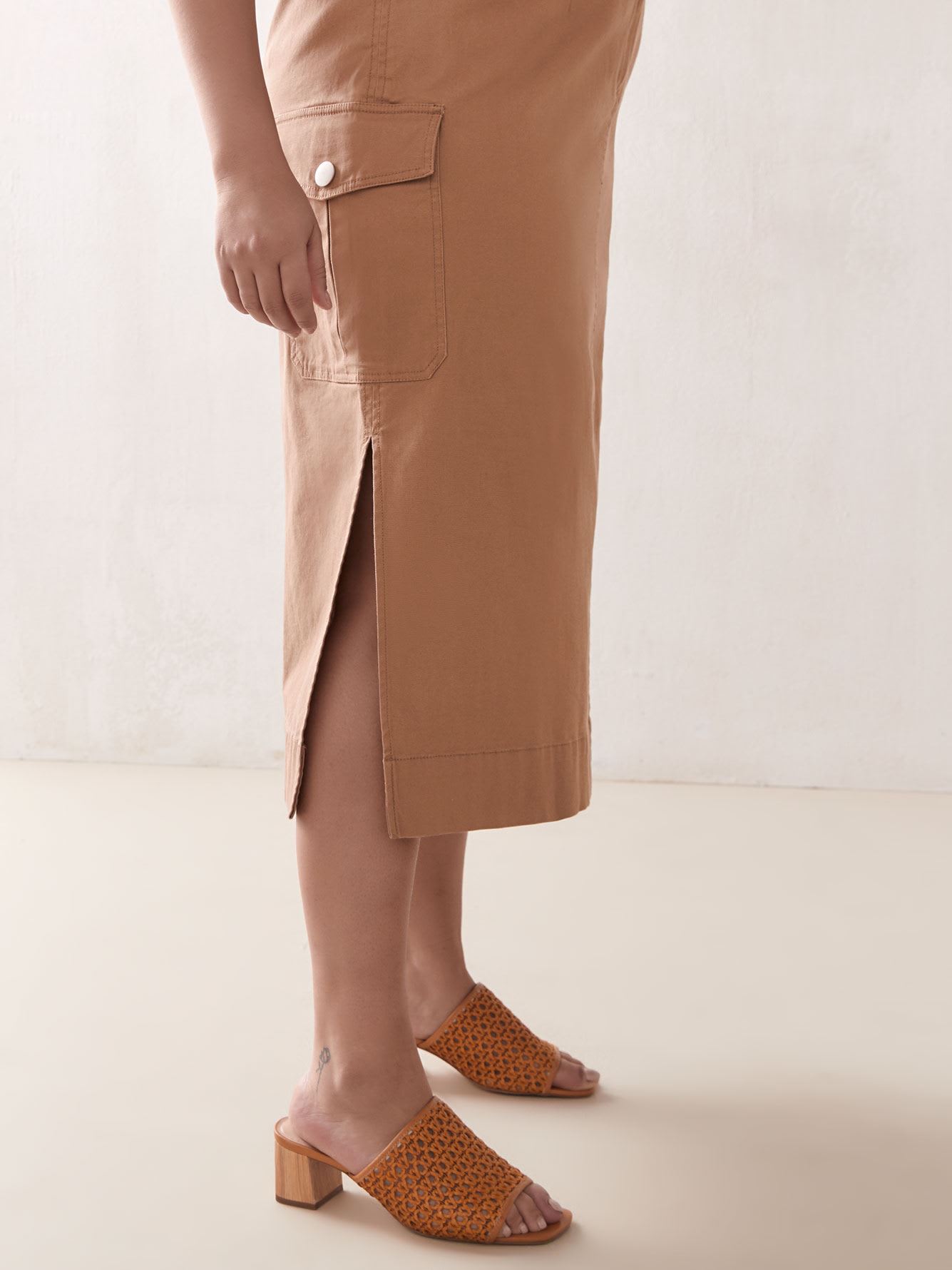 Solid High Waisted Cargo Skirt Addition Elle Penningtons