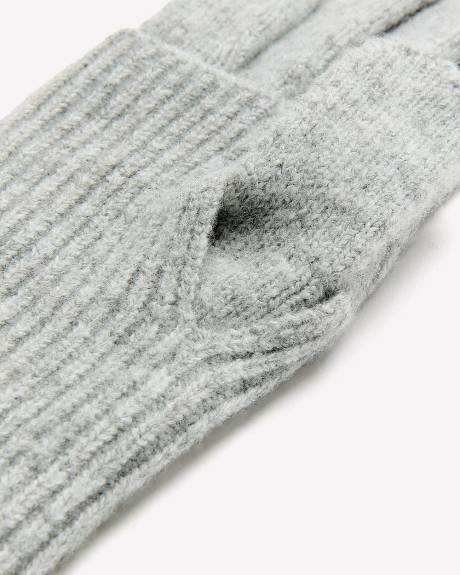 3-in-1 Knit Gloves with Ribbed Layer