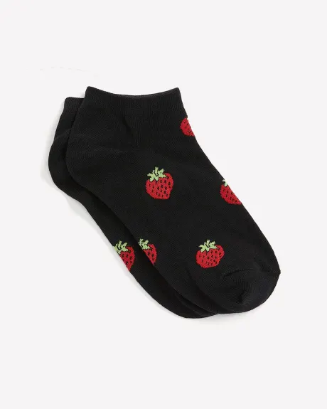 Chaussettes courtes avec imprimé de fraises