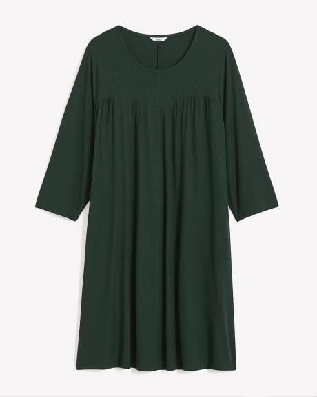 Responsible, Ribbed Knit Sweetheart Swing Dress