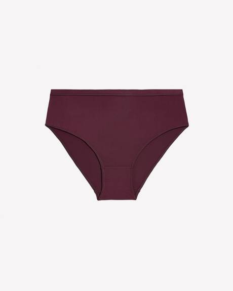 High-Cut Burgundy Microfibre Brief - ti Voglio