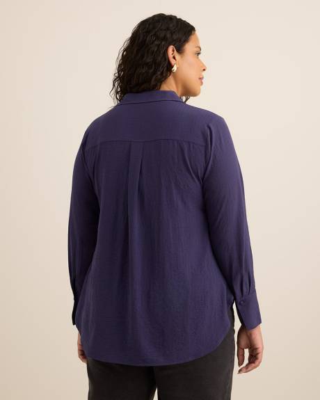 Long-Sleeve Long Tuxedo Shirt