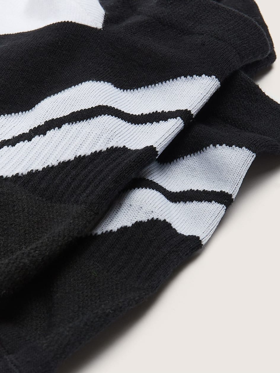 Chaussettes de sport courtes avec rayures contrastantes, noires - Active Zone