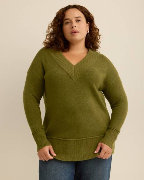 V-Neck Tunic Sweater