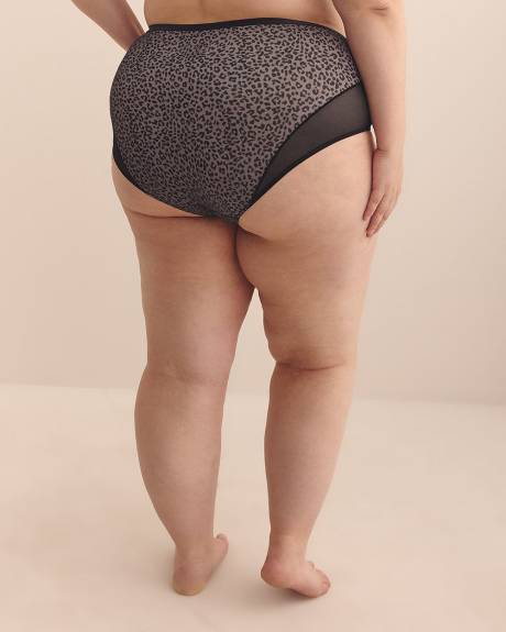Light Control Cheetah-Print Full Brief with Mesh - Déesse Collection