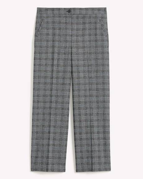 Pantalon carreauté à jambe droite évasée - Addition Elle
