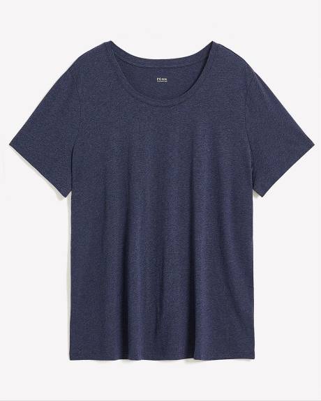Boyfriend Fit Scoop-Neck Loose T-Shirt - PENN. Essentials