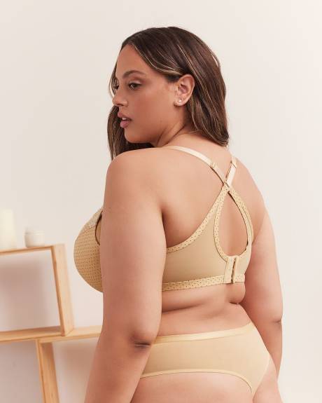 Soutien-gorge pigeonnant brodé à pois, avec armatures - Déesse Collection