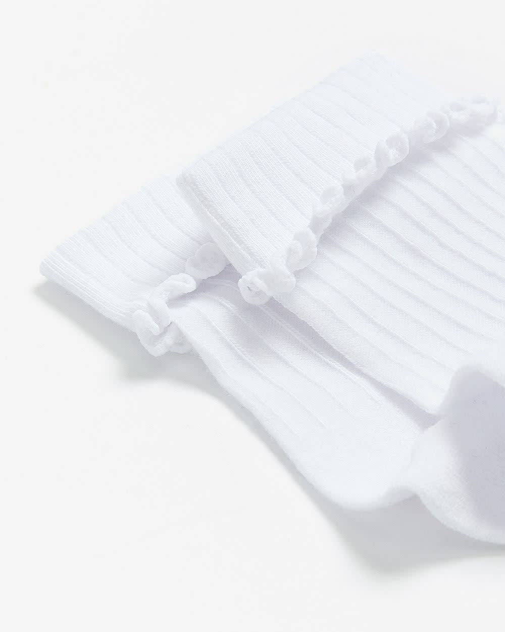 Lettuce-Edge Ribbed Pointelle Ankle Socks Lettuce-Edge Ribbed Pointelle Ankle Socks