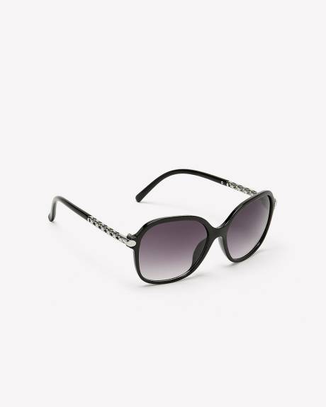 Black Butterfly Sunglasses with Ombre Lenses