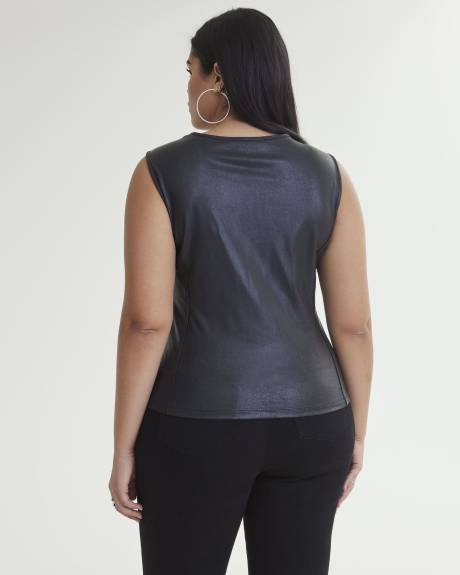 Black Sleeveless V-Neck Top - Addition Elle