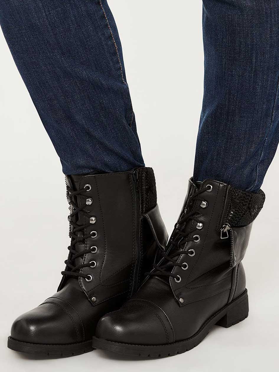 Wide Width Booties with Lace-Up | Penningtons