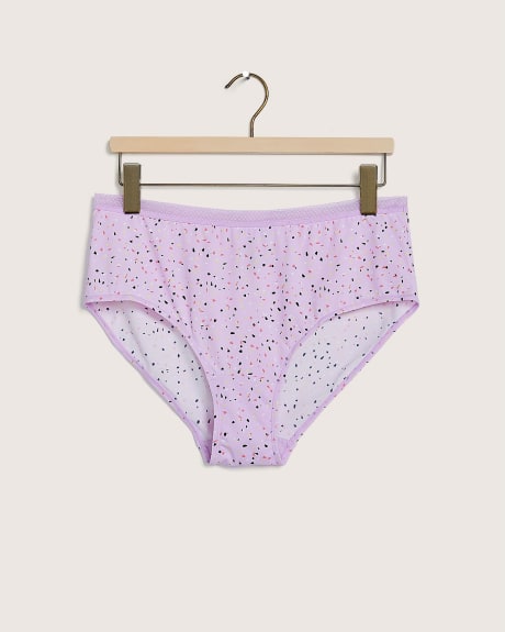 Culotte classique en microfibre, imprimé terrazzo, avec dentelle - ti VOGLIO