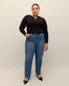 Responsible, Curvy-Fit High-Waisted Straight-Leg Denim Pant - Addition Elle