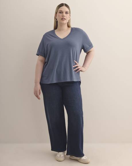 Responsible, Boyfriend-Fit V-Neck Tee - PENN. Essentials Responsible, Boyfriend-Fit V-Neck Tee - PENN. Essentials