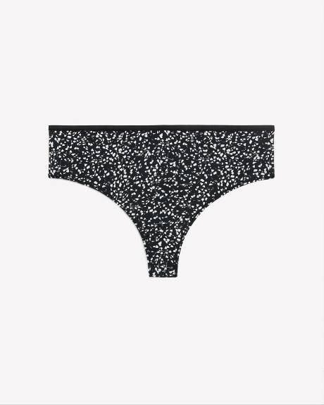 Heart-Print Thong with Shiny Elastic - ti Voglio