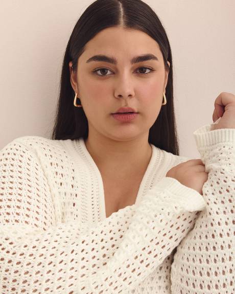 Long-Sleeve Crochet Cardigan