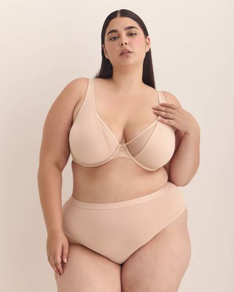 Unlined Bra with Underwire and Mesh - Déesse Collection