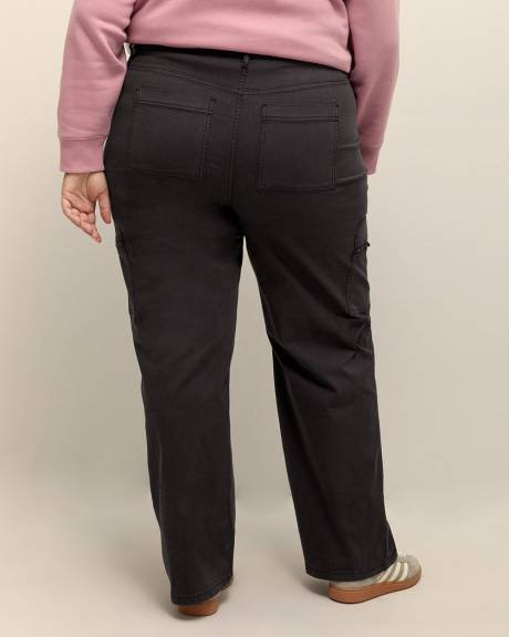 Pantalon cargo mode à jambe droite, petite