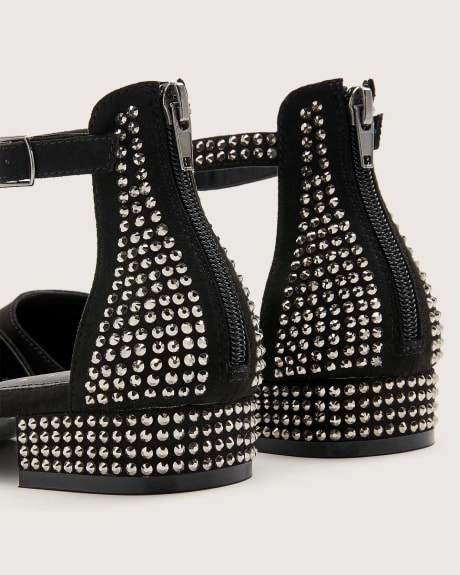 Extra Wide Width Ankle-Strap Shoe With Stones - Addition Elle
