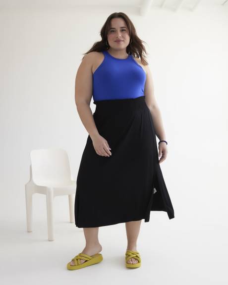 Responsible, Black Midi Knit Skirt