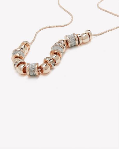 Short Rose Gold Necklace with Beads