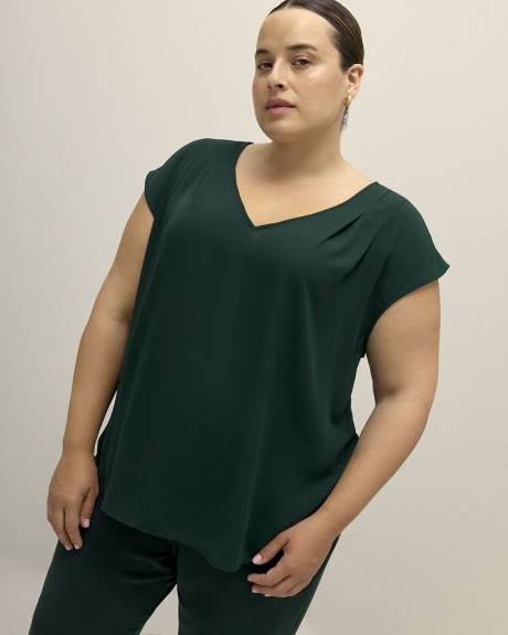 Blouse légère bimatière, tissu responsable