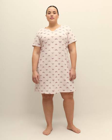 Chemise de nuit chinée à manches courtes - ti Voglio