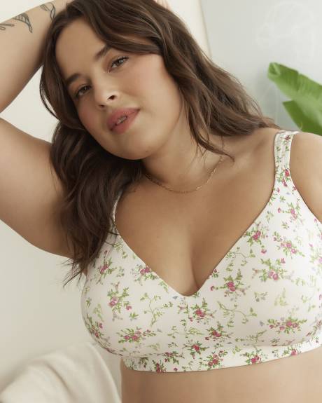 Floral-Print Wireless T-Shirt Bra - ti VOGLIO