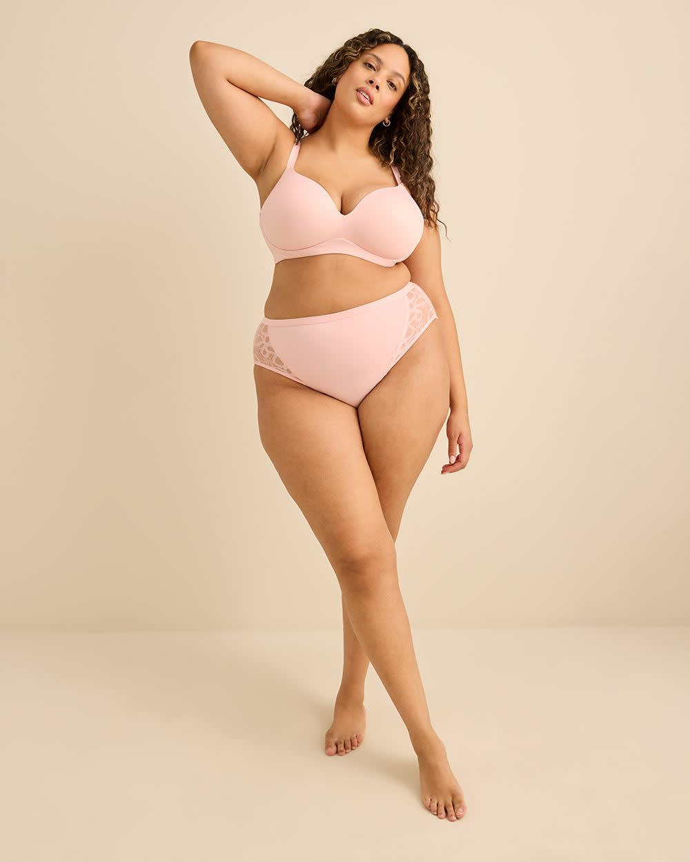 Culotte &eacute;chancr&eacute;e rose avec dentelle, maintien l&eacute;ger - D&eacute;esse Collection
