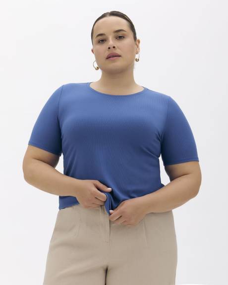 Responsible, Ribbed Modern-Fit Crew Neck Tee - Addition Elle