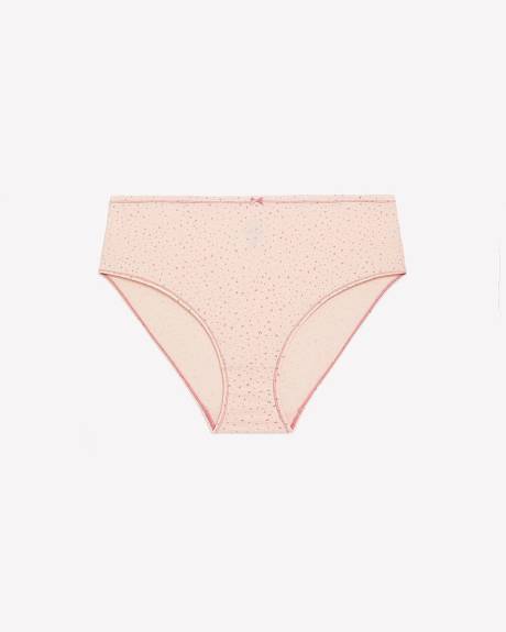 Culotte échancrée en coton lavande à motif de coeurs - ti Voglio