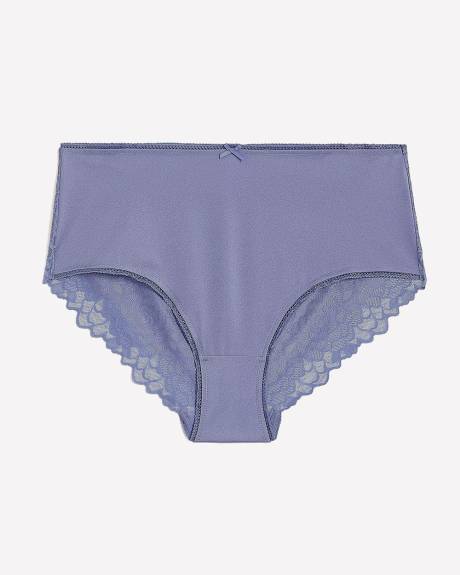 Solid Microfibre Brief with Lace at the Back - Déesse Collection