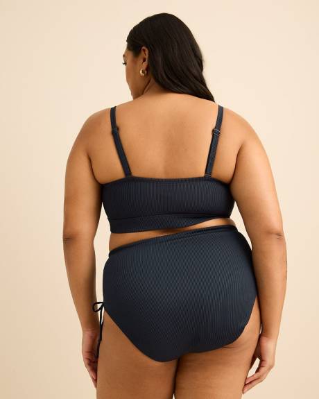 Crop Bikini Top with Drawcord and Eyelets Details