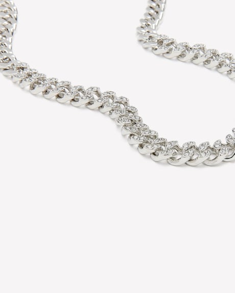 Rhinestone Chain Choker Necklace