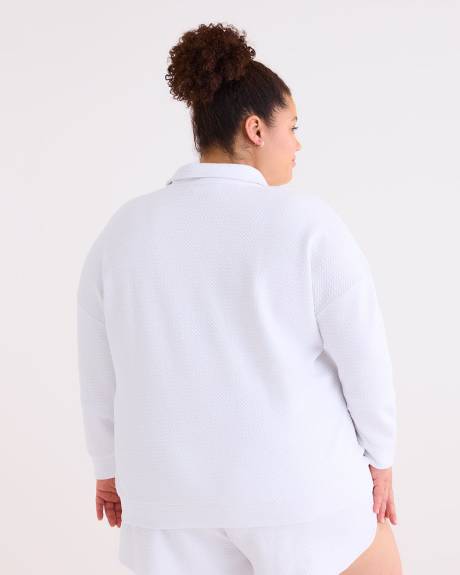 Blouson aviateur zippé en tricot français texturé - Active Zone