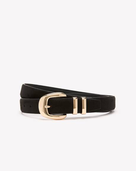 Ceinture noire suède synthétique