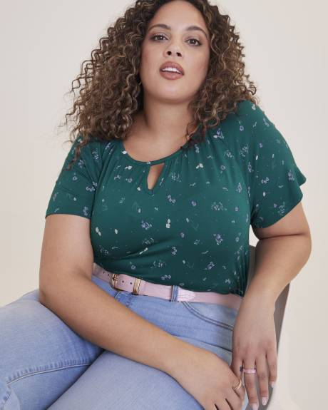 Responsible, Printed Short-Sleeve Knit Tunic