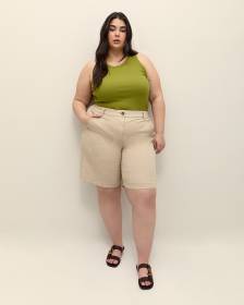 Solid Cotton Bermuda Short
