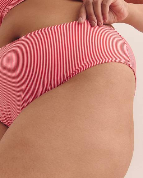 Red Striped Silvia High-Waisted Bikini Brief - Nana The brand