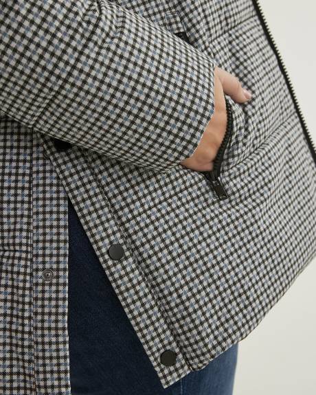 Stretch Puffer Jacket with Removable Hood