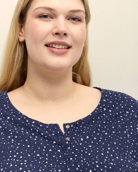 Chemise de nuit foncée longue à motif de coeurs - ti Voglio