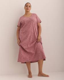 Robe de nuit longue fleurie à manches courtes - ti Voglio