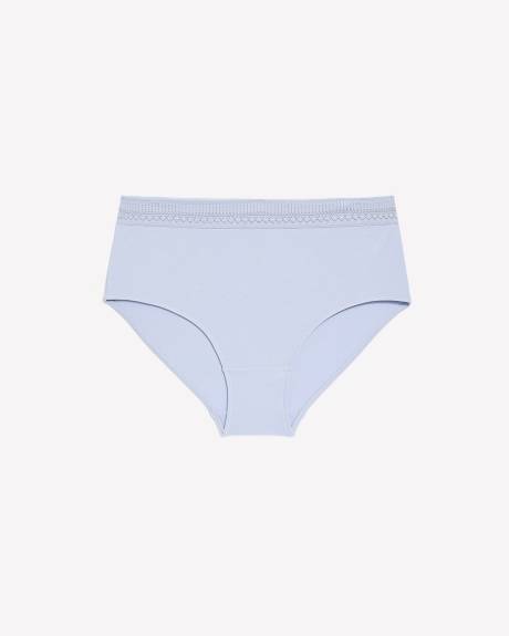 Blue Full Brief with Wide Lace Waistband - ti Voglio