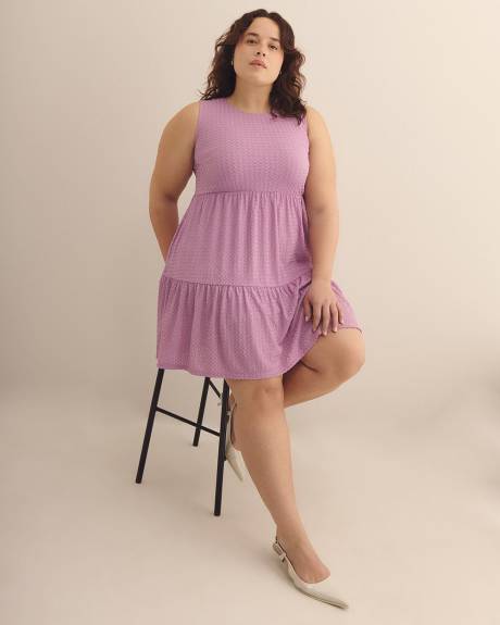 Textured Knit Sleeveless Swing Dress - Addition Elle