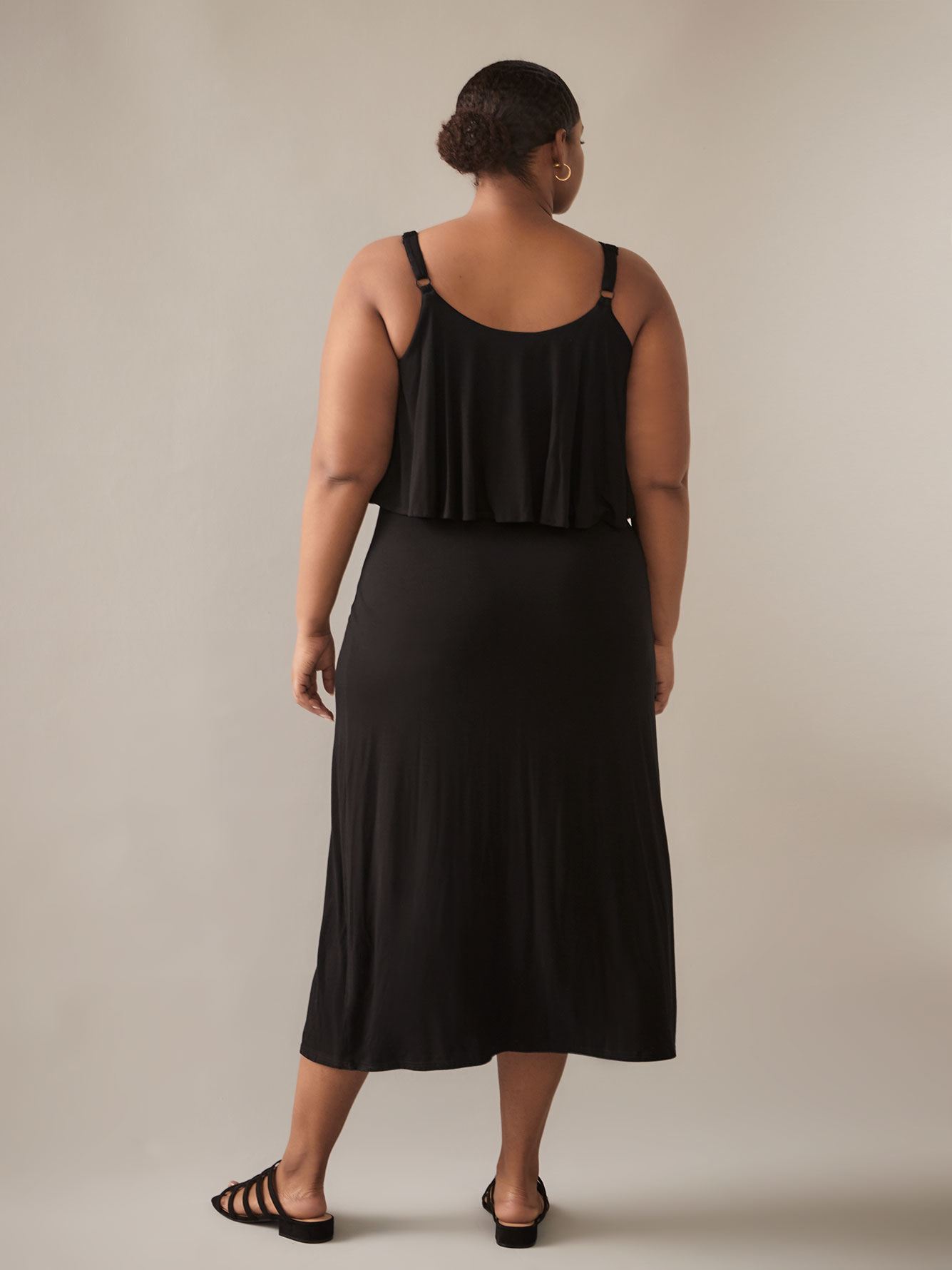 maxi dress with overlay top